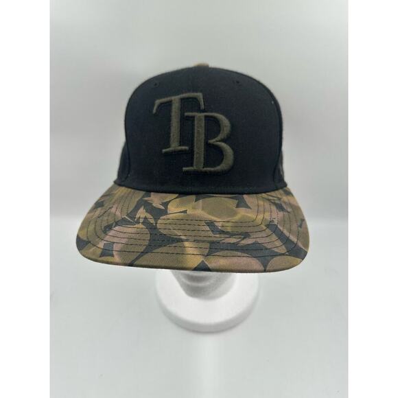 Tampa Bay Rays Snapback Hat Cap - Adjustable - Black Camo - '47 Brand - Picture 2 of 5